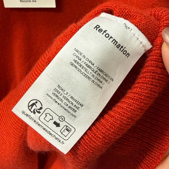 NWT reformation Louise Cashmere Polo Sweater - Picture 5 of 13